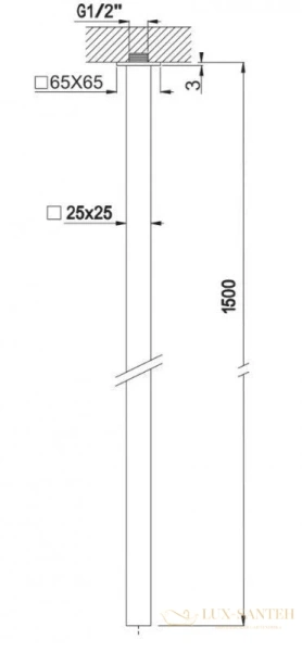 кронштейн cezares porta porta-svp-nop для верхнего душа 1500 мм, черный матовый