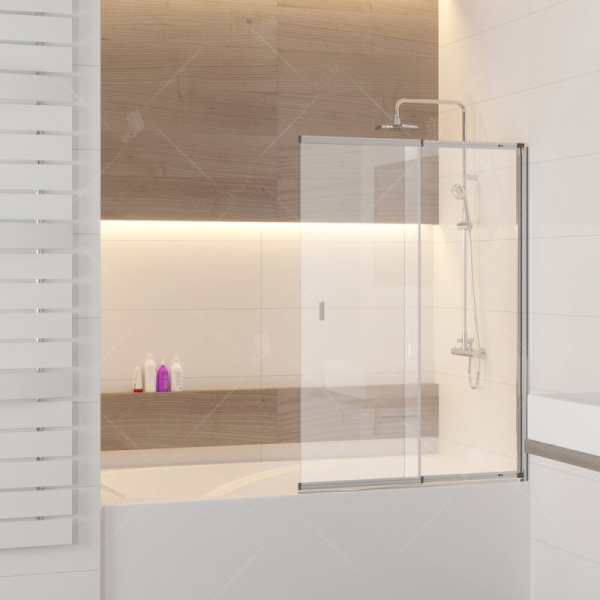 шторка rgw screens 03114010-11 на ванну sc-40 100x150, профиль хром, стекло прозрачное