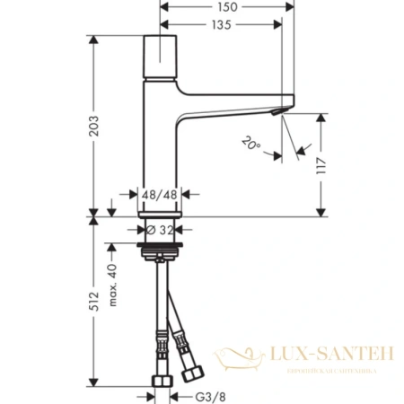 смеситель для раковины hansgrohe metropol select 110 32571000