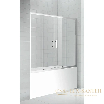 шторка для ванны cezares eco-vf-2 eco-o-vf-2-170/145-p-cr 170 см, стекло рифленое