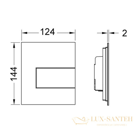 металлическая панель смыва tece tecesquare 9242811, хром глянцевый