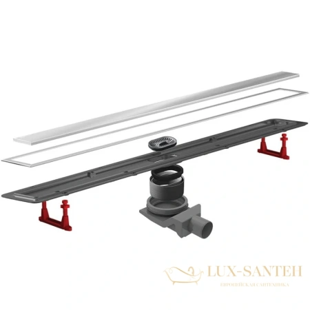 душевой канал bettoserb confluo premium line 13100003 550 мм 2 в 1 с основой под плитку, матовый хром