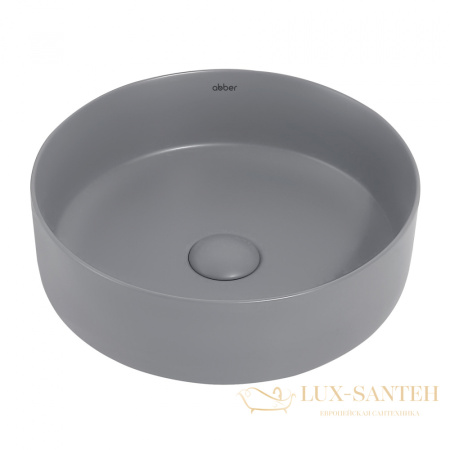 раковина накладная abber bequem ac2108mg, 36х36 см, серый матовый