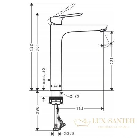 смеситель для раковины hansgrohe logis e 71162000