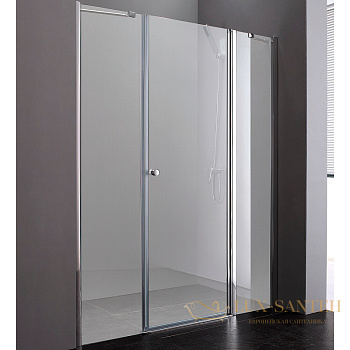 душевая дверь cezares elena elena-w-b-13-60+60/40-p-cr-r 160 см r профиль хром, стекло рифленое