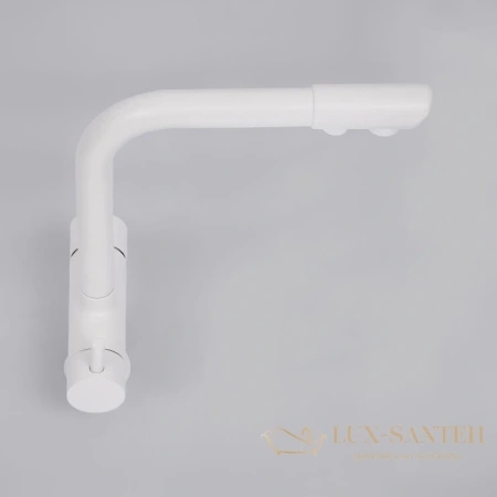 смеситель wasserkraft a8357 для кухни с подключением к фильтру, белый матовый