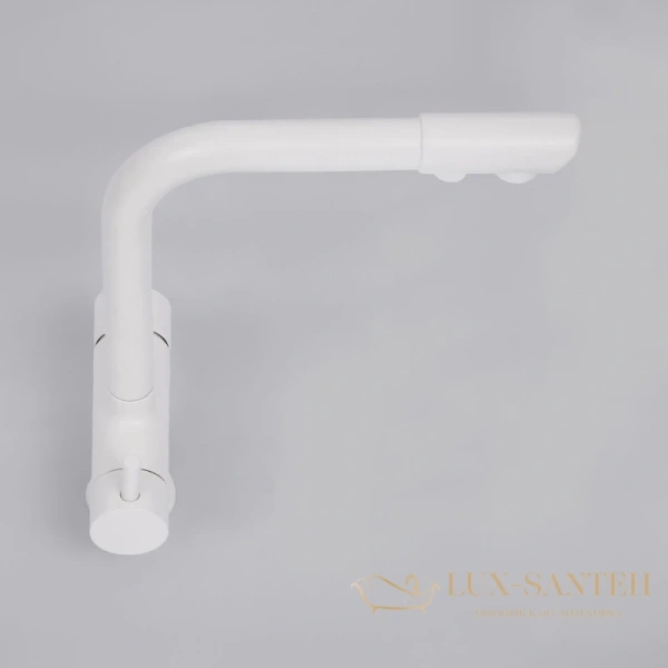 смеситель wasserkraft a8357 для кухни с подключением к фильтру, белый матовый