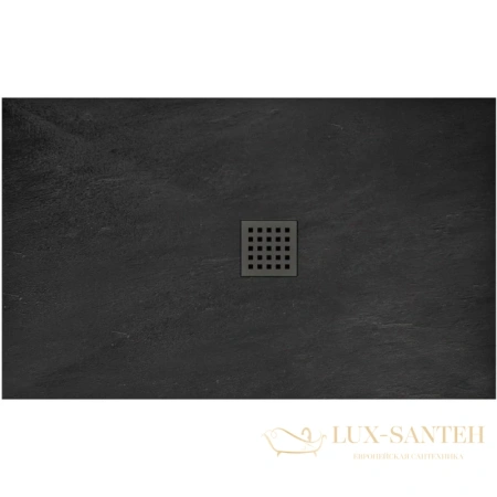 душевой поддон rea rock rea-k4579 из литого мрамора 120х80 см, черный