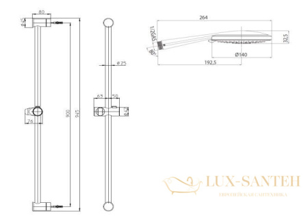 душевой гарнитур bossini mixa d04065p.021, золото