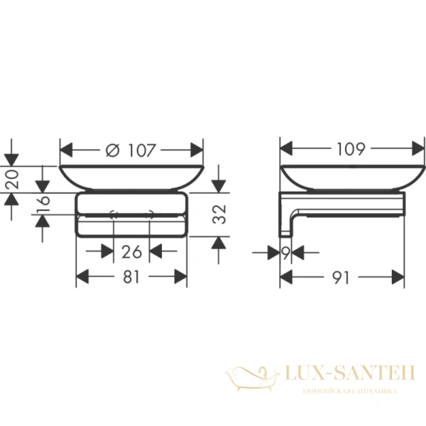 мыльница hansgrohe addstoris 41746700 матовый белый