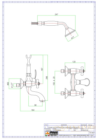 смеситель fiore margot sky 01cr0600 для ванны с набором для душа, хром-swarovski
