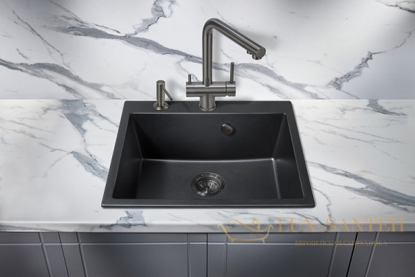 смеситель milacio ultra mcu.558.gm для кухни, вороненая сталь