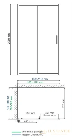 душевой уголок wasserkraft main 41s14 110х80 см 