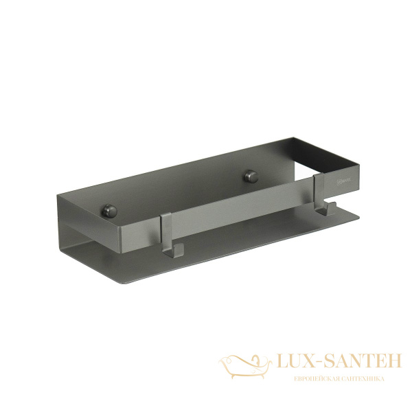 полка для душа lemark shelf line 9776051, 300 мм с крючками, графит