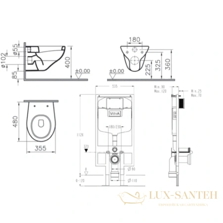 комплект vitra normus 9773b003-7200 