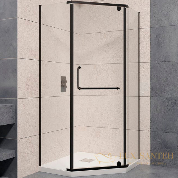 душевой уголок rgw passage 35088188-14 pa-081b 80x80, профиль черный, стекло прозрачное