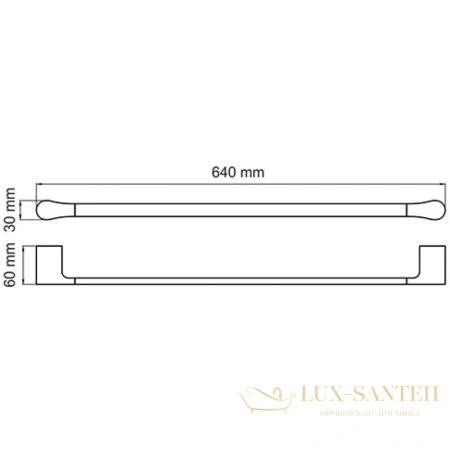 полотенцедержатель wasserkraft aisch k-5930 64 см, золотой матовый