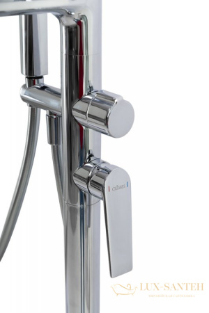 смеситель для ванны напольный cezares comfort-vdp-01, со встроенной частью и ручным душем, хром глянцевый глянцевый