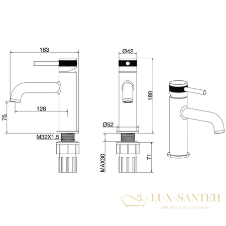 смеситель для раковины allen brau priority 5.31001-00 без донного клапана, хром