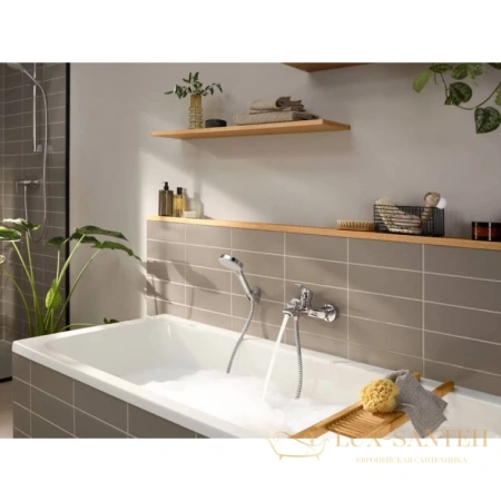 смеситель для ванны c душем hansgrohe rebris e 72450000, хром