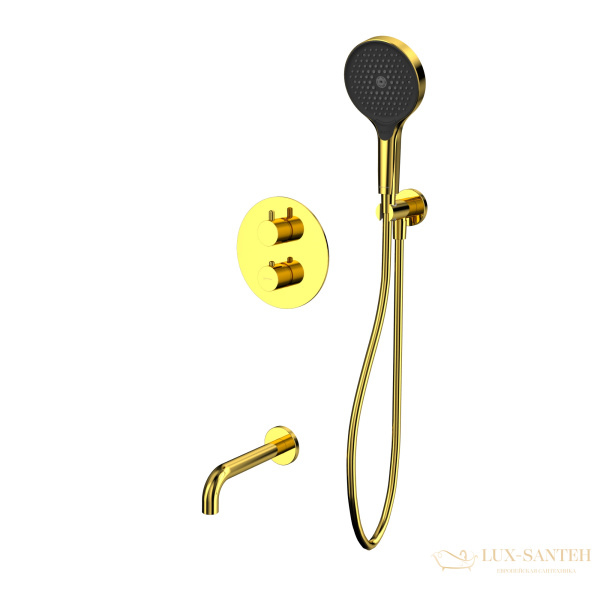 термостатическая система для ванны скрытого монтажа whitecross y, yset10topgl, золото глянцевое
