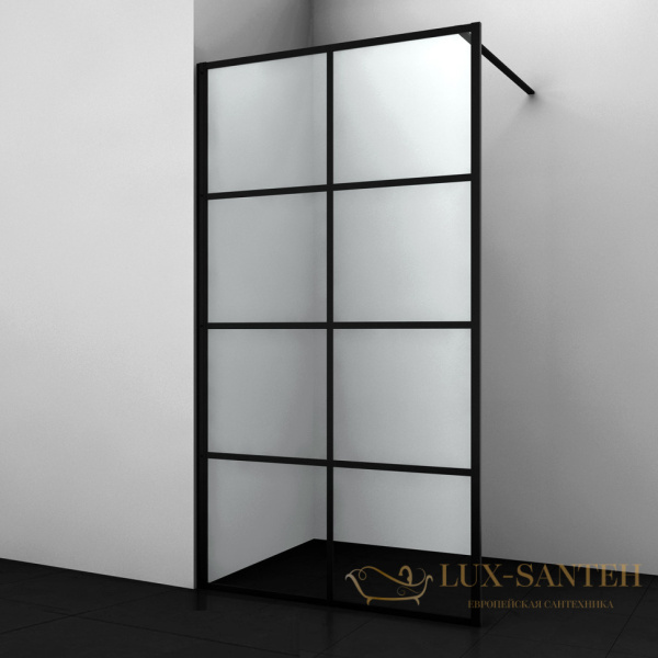 душевая перегородка wasserkraft glan 66w40, цвет черный