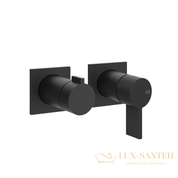 смеситель для душа встраиваемый gessi inverso diamantato 73638.299, на 2 выхода, matte black