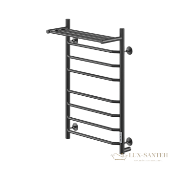 полотенцесушитель электрический кабельный ника way-3 80/50 с полкой ral9005 черный матовый u