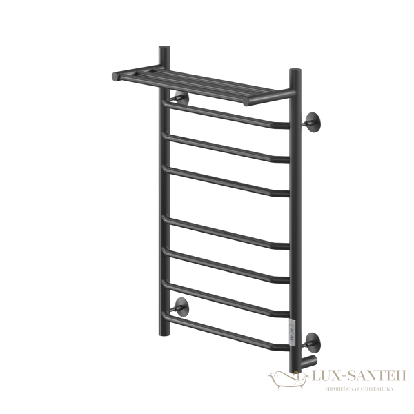 полотенцесушитель электрический кабельный ника way-3 80/50 с полкой ral9005 черный матовый u