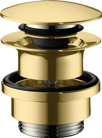 донный клапан push-open для раковины hansgrohe 50100990 полированное золото