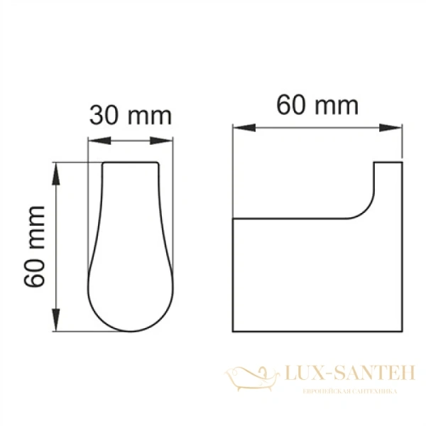 крючок wasserkraft glan k-5123, черный глянец