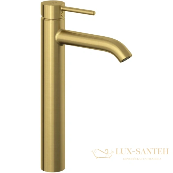 смеситель kludi bozz 38286n076 для раковины высокий, золото матовое