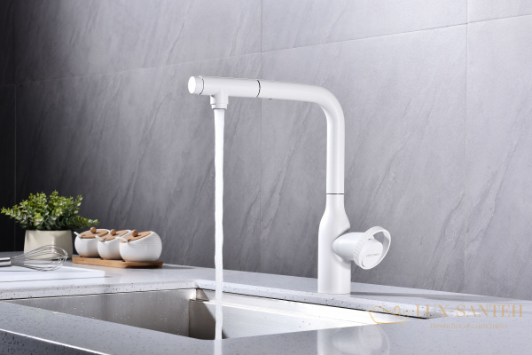 смеситель для кухни под фильтр с выдвижным изливом paulmark urban ur213104-431, антрацит