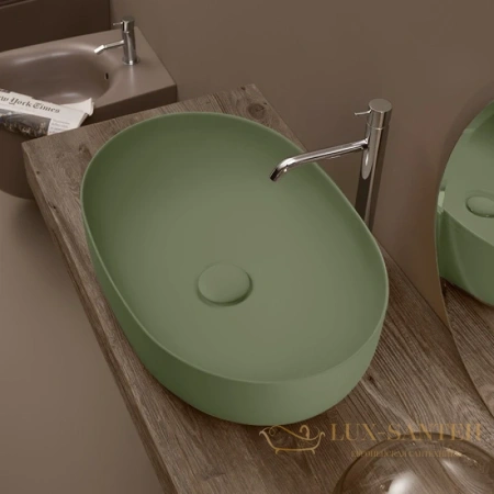 раковина kerasan nolita 534311 60х40 см, зеленый матовый