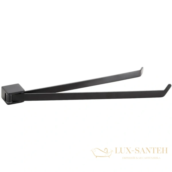 полотенцедержатель bemeta organic 167004100 44,5 см, поворотный, двойной, черный матовый