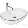 раковина rea cleo rea-u6211 60,5х41 см, белый/золото