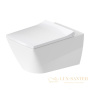 чаша подвесного безободкового унитаза duravit viu 2511090000 rimless, белый