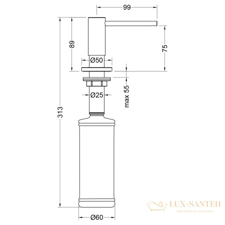дозатор встраиваемый timo saona 13139/16, белый матовый