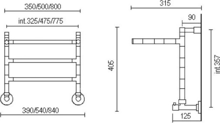 полотенцесушитель водяной margaroli sereno 492 49277503pcr, высота 40.5 см, ширина 84 см, хром