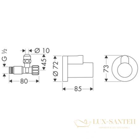 угловой вентиль hansgrohe 1/2 13954000