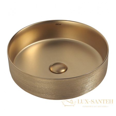 раковина накладная abber bequem ac2109bgm, 40х40 см, золото матовый