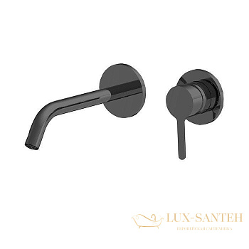 смеситель для раковины встраиваемый fima carlo frattini snap, f3121wlx8cs, черный хром брашированный