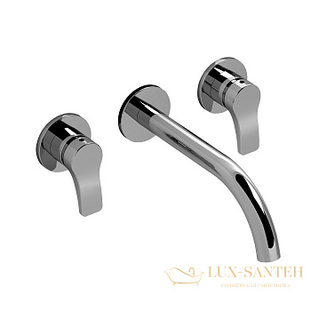 смеситель для раковины, fantini al/23, 26 02 b913b, встраиваемый, на 3 отв, без донного клапана, излив 200мм (наружняя часть), хром