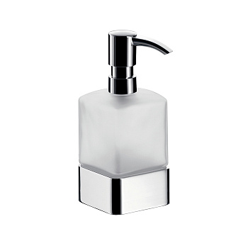 дозатор для жидкого мыла emco loft, 0521 001 02, колба сатинированное стекло, настольный, цвет хром