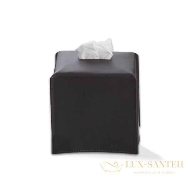 контейнер для салфеток настольный decor walther nappa kbq, 0938190, натуральная кожа, черно-коричневый