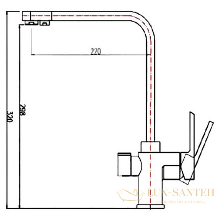 смеситель zorg clean water zr 334 yf для кухни, хром