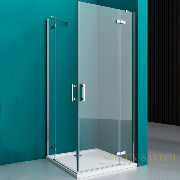 душевой уголок belbagno kraft kraft-ah-22-100/90-c-cr-r 100х90 см профиль хром, стекло прозрачное