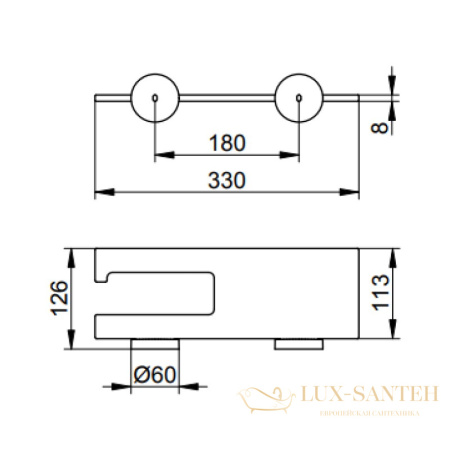 стеклянная полочка для держателя туалетной бумаги keuco edition 90, дымчатое стекло арт. 19073008000