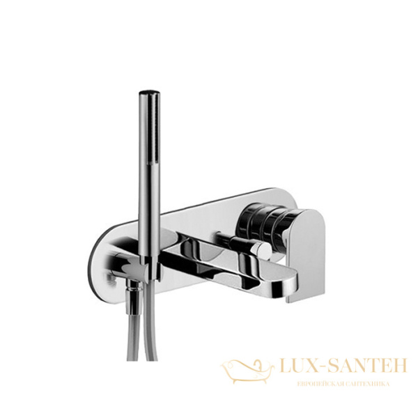 смеситель для ванны встраиваемый fantini mare, 51 02 e120b, излив 140мм, с ручным душем, (наружняя часть), хром