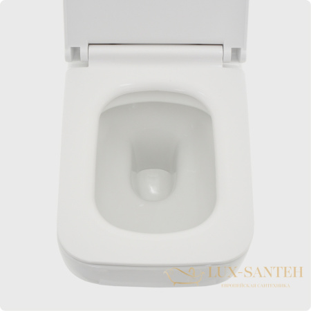 унитаз подвесной безободковый aquame aqm2009, с быстросъемным сиденьем softclose, белый глянцевый